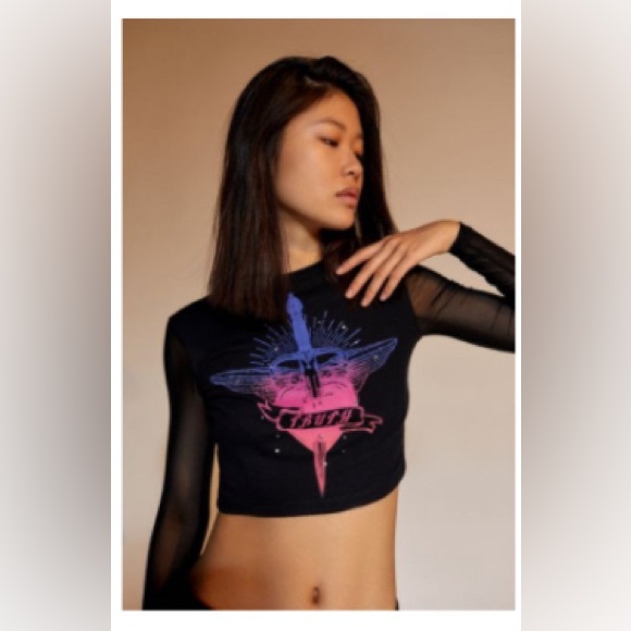 Brand new with tag Urban Outfitters Truth Diamante Long Sleeve Tee - Picture 1 of 3